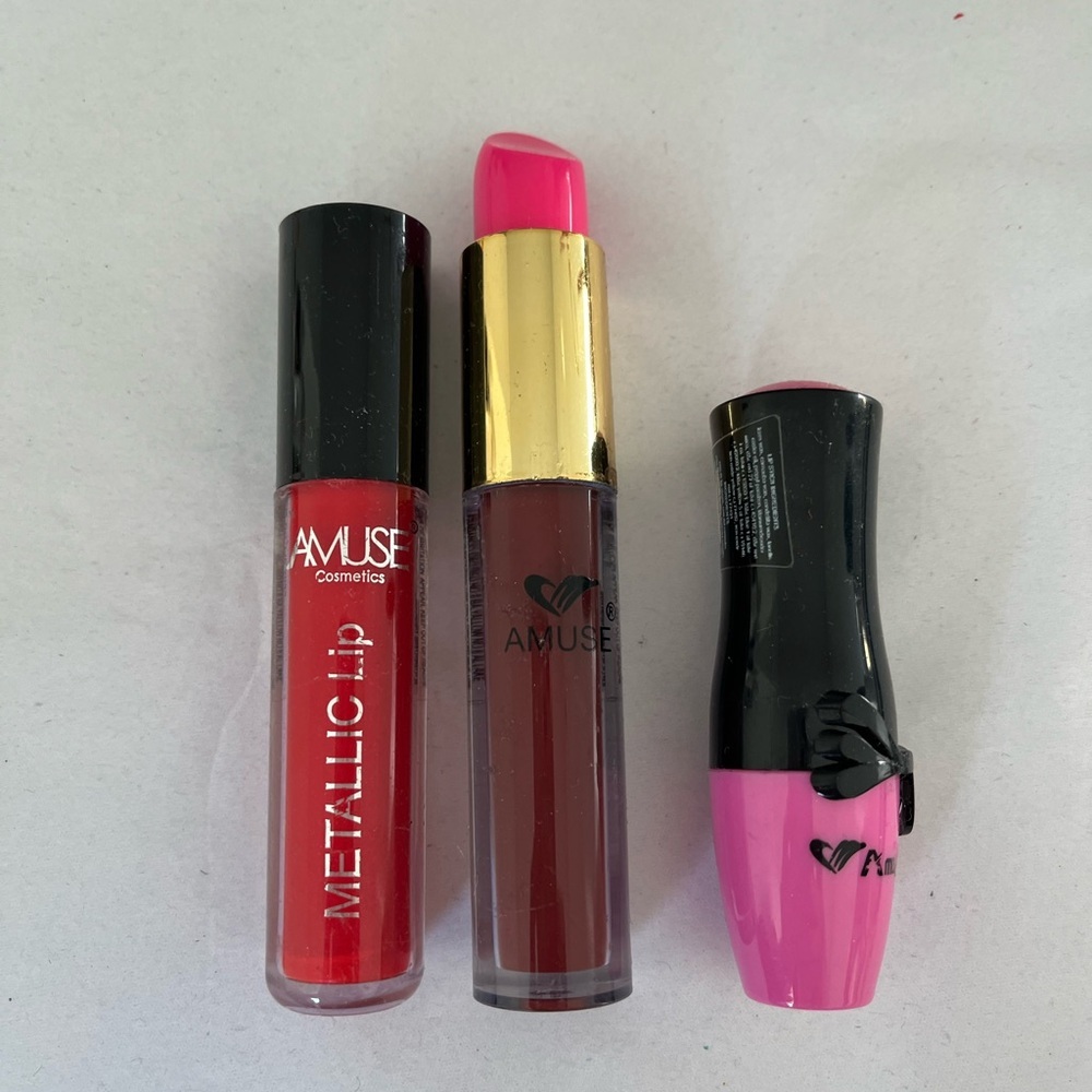 Lipstick Set of 3 - Red and Pink by Amuse Cosmetics